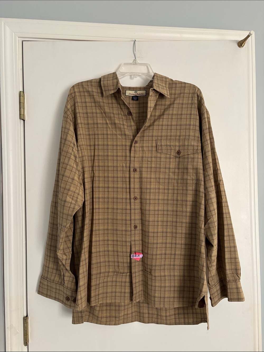 Tommy Bahama Silk Brown Plaid Button-Down Shirt